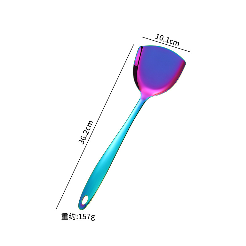 Fuentes transfronterizas utensilios de cocina de acero inoxidable 3 cm cuerpo desnudo espátula cuchara colador cuchara de arroz pala freír cuchara lengua juego de utensilios de cocina