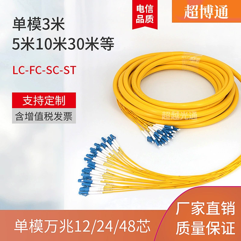 10 Телеком-ранг прыгуна LCSCFCST оптического кабеля 24 ветви группы Multi-сердечника гигабита одномодовый 48-core стекловолокна