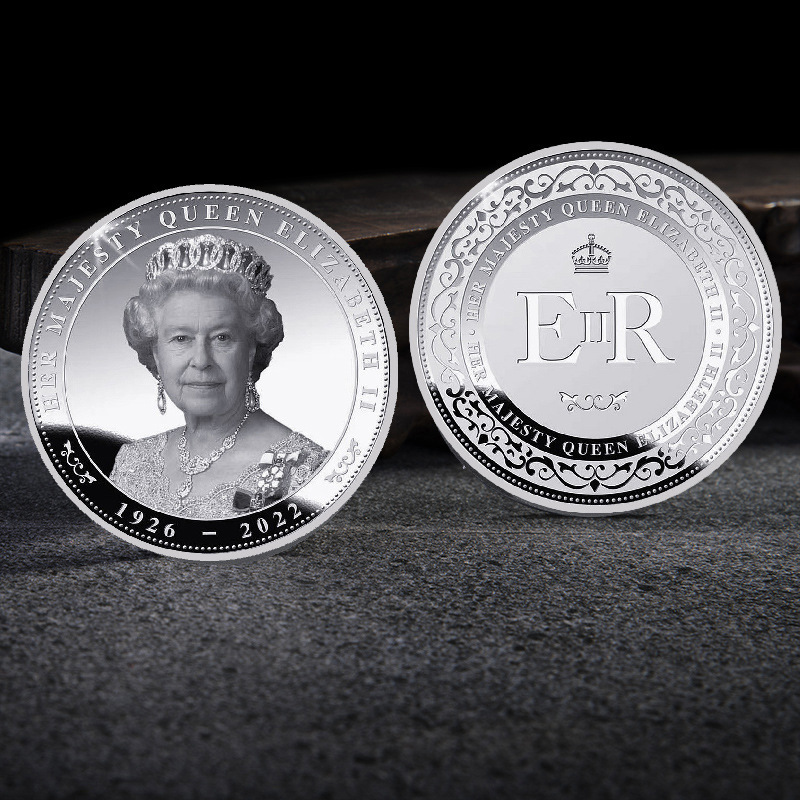2022 British Queen Elizabeth relief color printing commemorative coins collection gift plating commemorative medallion production 2022 British Queen Elizabeth relief color printing commemorative coins collection gift plating commemorative medallion production