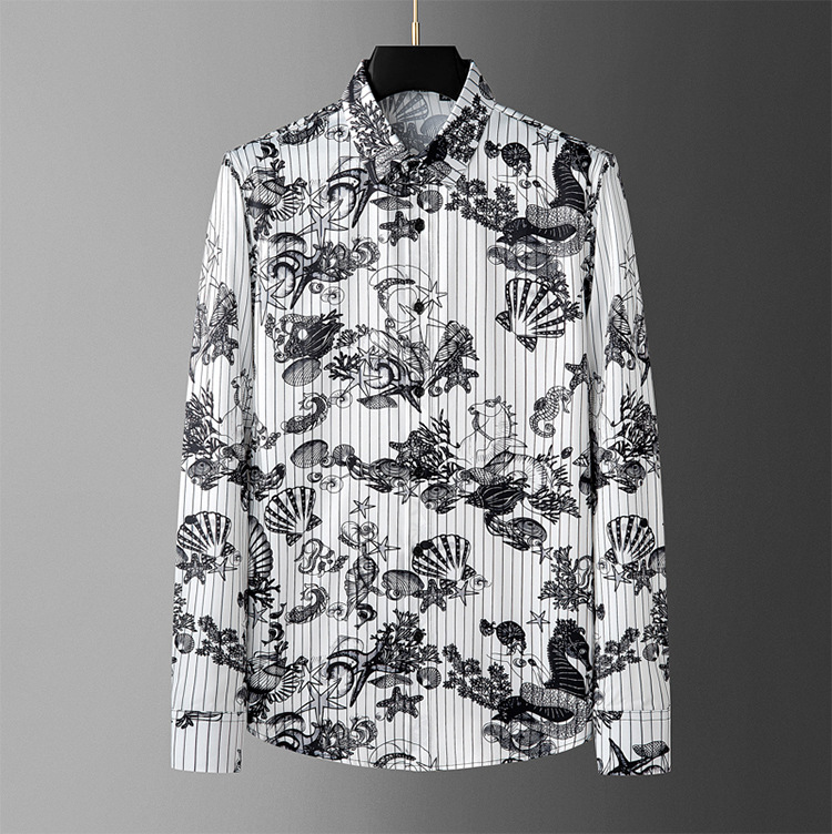 Áo sơ mi nam dài tay họa tiết in động vật toàn thân phong cách châu Âu, chất liệu polyester chống nhăn — Màu hình ảnh, Giá bán đại lý không được thấp hơn 208 chi tiết 6