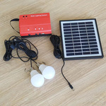 家用太阳能小系统发电机4W9V太阳能板4500mAh铅酸蓄电池配2灯1USB