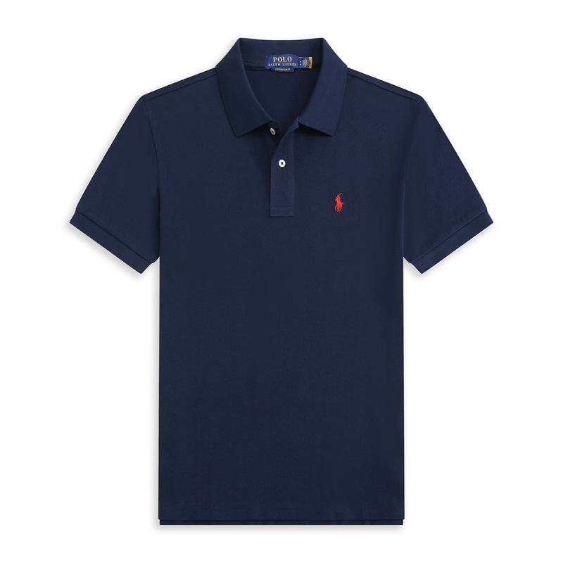 Cross-Border Summer Polo Shirt Classic Pony T-Shirt Business Loose Casual Pure Cotton Embroidered Turn-Down Collar Men's