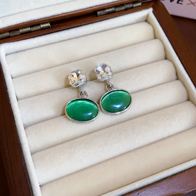 Pendientes de doble cara de la Perla del diamante de la aguja de plata Corea del Sur ins elegante pendientes de estilo frío pendientes de diseño de moda para las mujeres