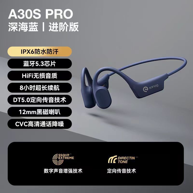 Sanag A30S 骨伝導 Bluetooth ヘッドセット 防水 イヤホン スポーツ ランニング サイクリング専用|undefined