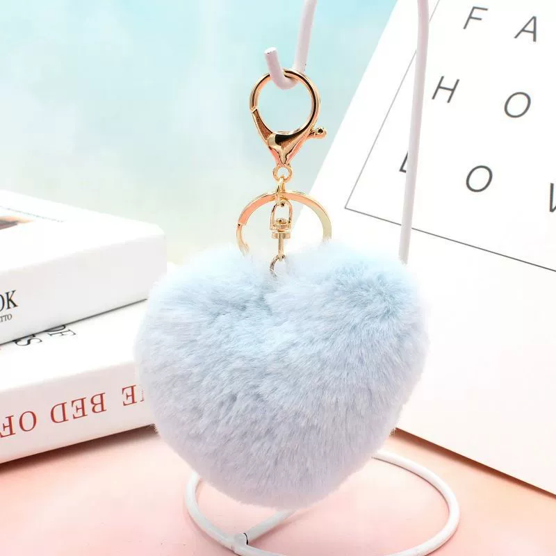 Plush keychain heart-shaped, bag