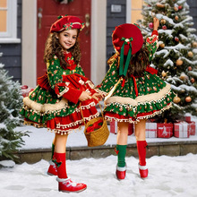 2025新款女童连衣裙秋冬圣诞儿童洛丽塔公主裙洋气女宝礼服蓬蓬裙