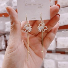 仙光精致超仙气质显脸瘦长款锆石耳环女韩版高级感时尚耳钩百搭耳