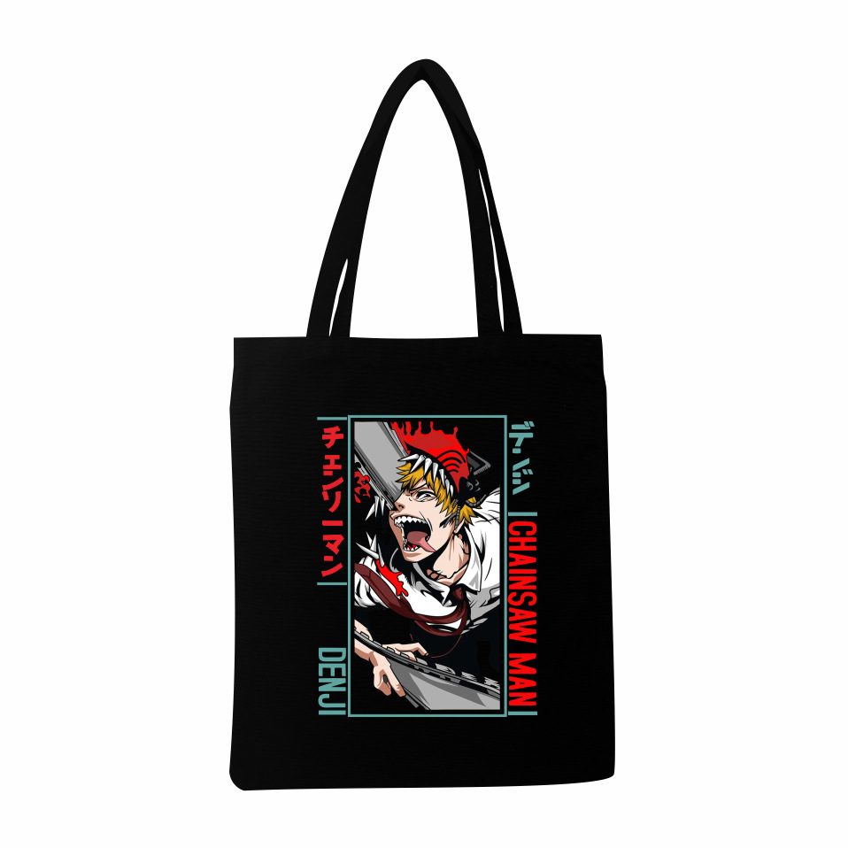 链锯人chainsaw man 动漫印花帆布袋单肩包折叠袋手提袋购物袋