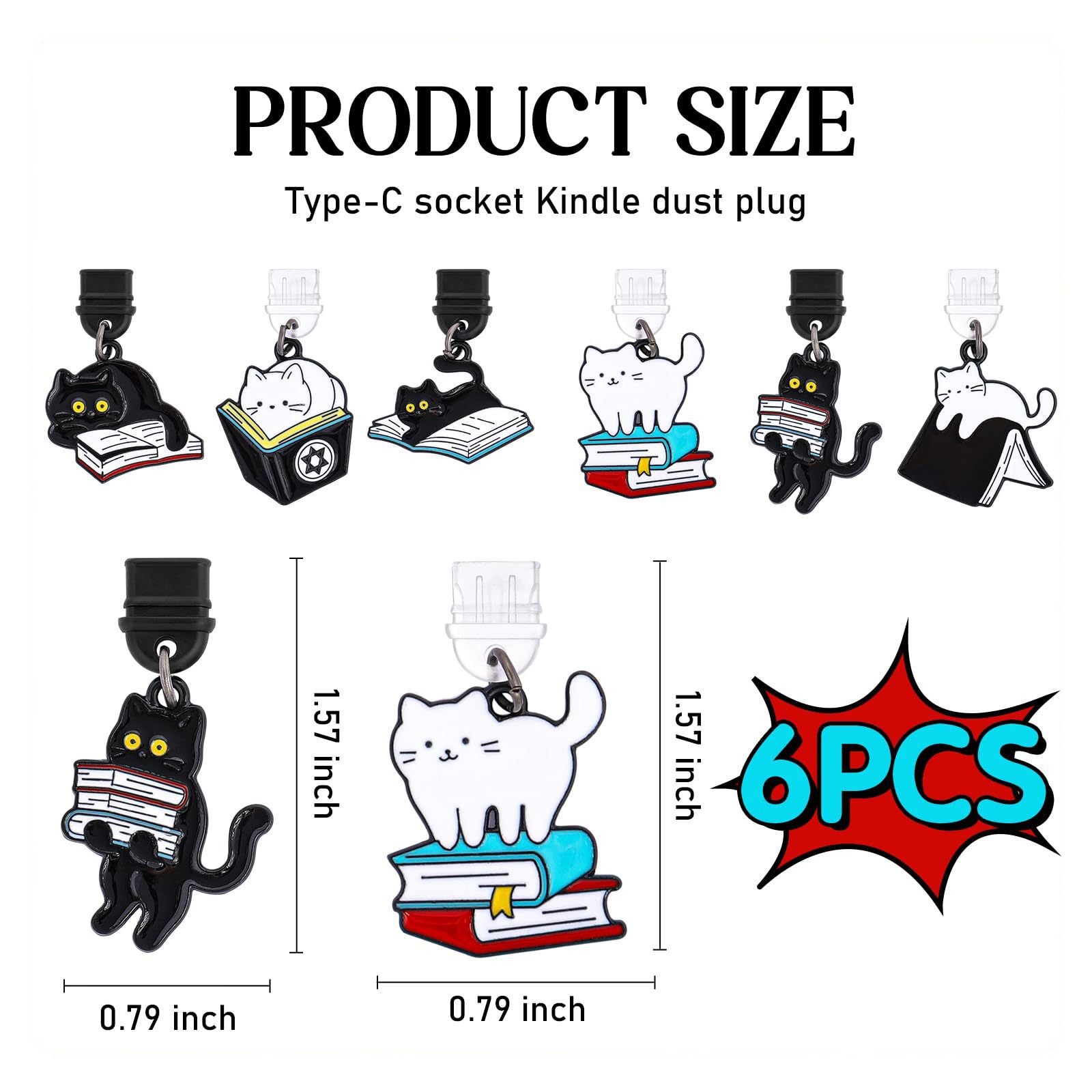 6 küçük kedi toz fişi kelebek kolye, tip-c toz geçirmez şarj portu koruyucusu yeni toz fişi