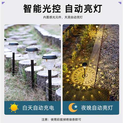 New solar outdoor waterproof floor lamp, home courtyard landscape decoration light and shadow lawn lamp wholesale