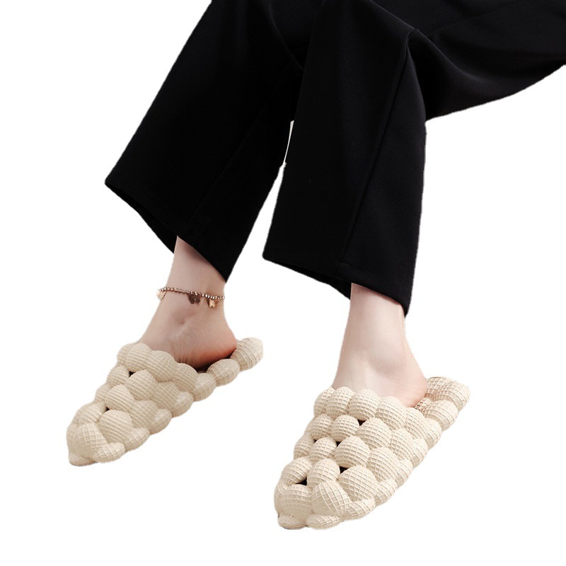 Venta al por mayor verano slip-on zapatillas burbuja lychee suave Fondo interior hogar cocina baño Baño zapatillas de mujer