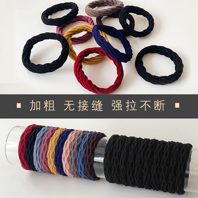 Corea del Sur diadema de alta banda de goma elástica duradera niñas lazo banda de pelo Cola de Caballo cuerda de pelo grueso tocado temperamento simple