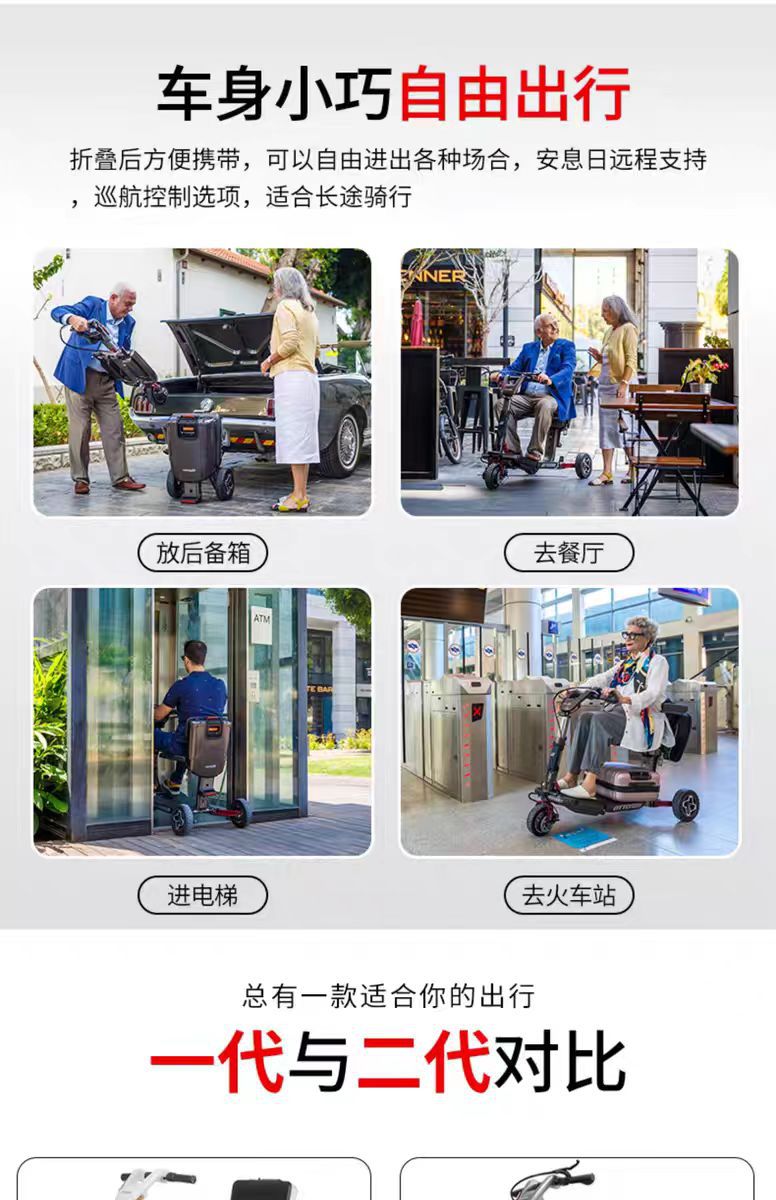 Original Imported Israeli Movinglife Electric Tricycle Mobility Scooter for the Elderly, Foldable Electric Mobility Scooter