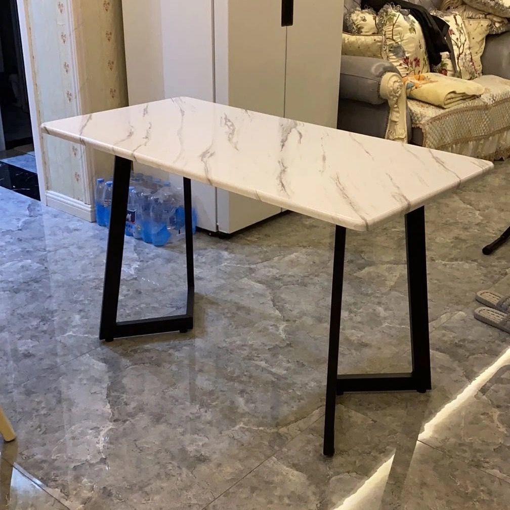 Mesa de comedor nórdica, mesa de comedor rectangular moderna y simple para casa pequeña