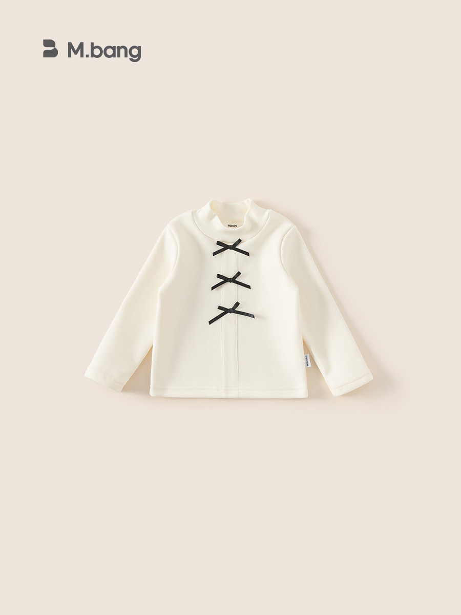 Yubao ropa infantil para niñas camiseta de base de arco dulce de invierno para bebés con camiseta de cuello medio alto