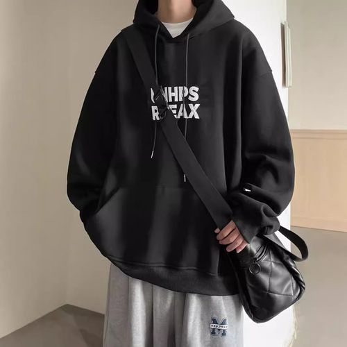 Hot Trending Hoodie Men's 2024 Autumn and Winter New Letter Printing Casual Simple Loose Versatile Coat 