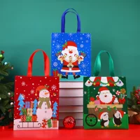 Новогодняя подарочная упаковка Санта-Клауса и снеговика, одежда, праздничная сумка-тоут из нетканого материала для трансграничных посылок
