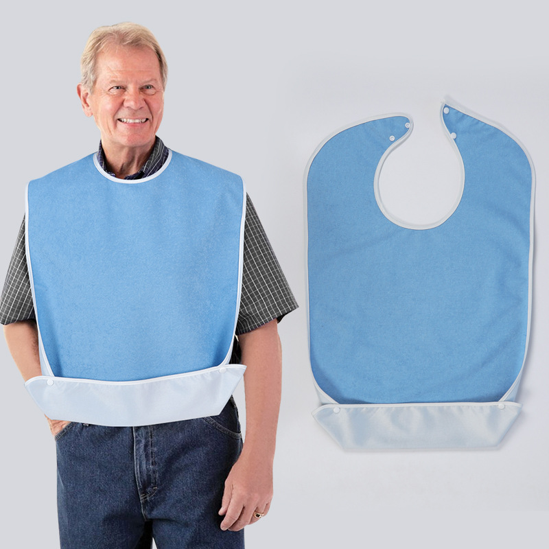 Amazon fábrica transfronteriza suministro de ancianos babero impermeable adulto grande toalla babero ancianos babero