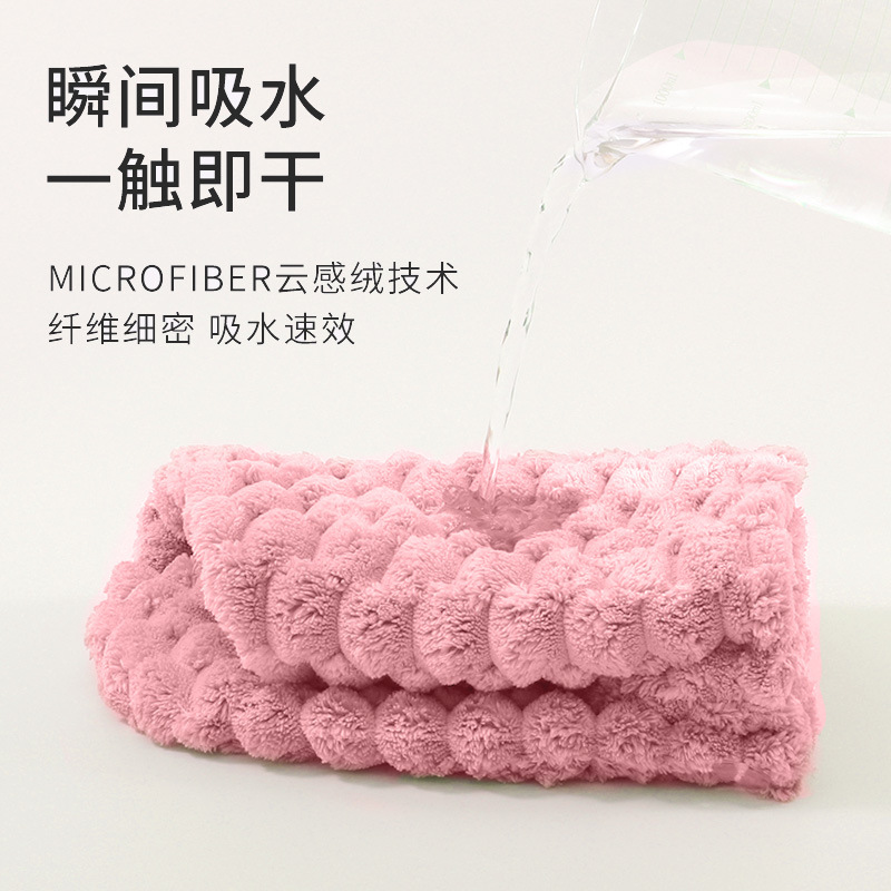 Coral velvet dry hair hat wholesale double layer dry hair hat for women thickened turban dry hair towel Genie Skin Cloud dry hair hat