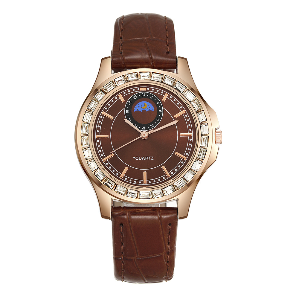 Cost performance  New Business and Leisure Inlaid Men's Belt High end Fashion Full Diamond Style Women's Quartz Watch_voghion.com