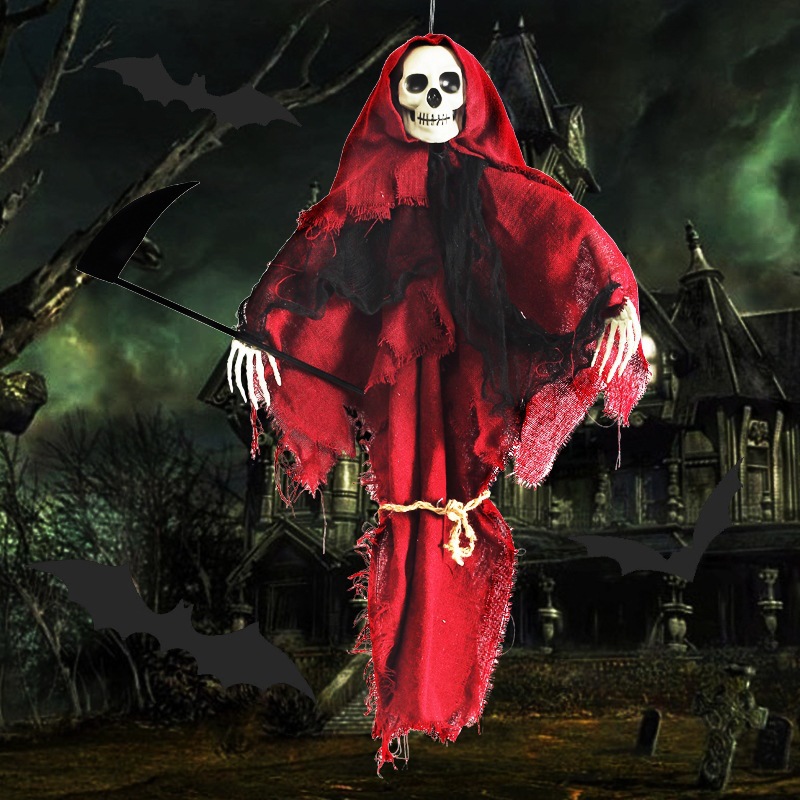 Transfronterizo Amazon decoraciones de Halloween tela roja cuchillo de la muerte colgante fantasma fiesta de la casa embrujada props