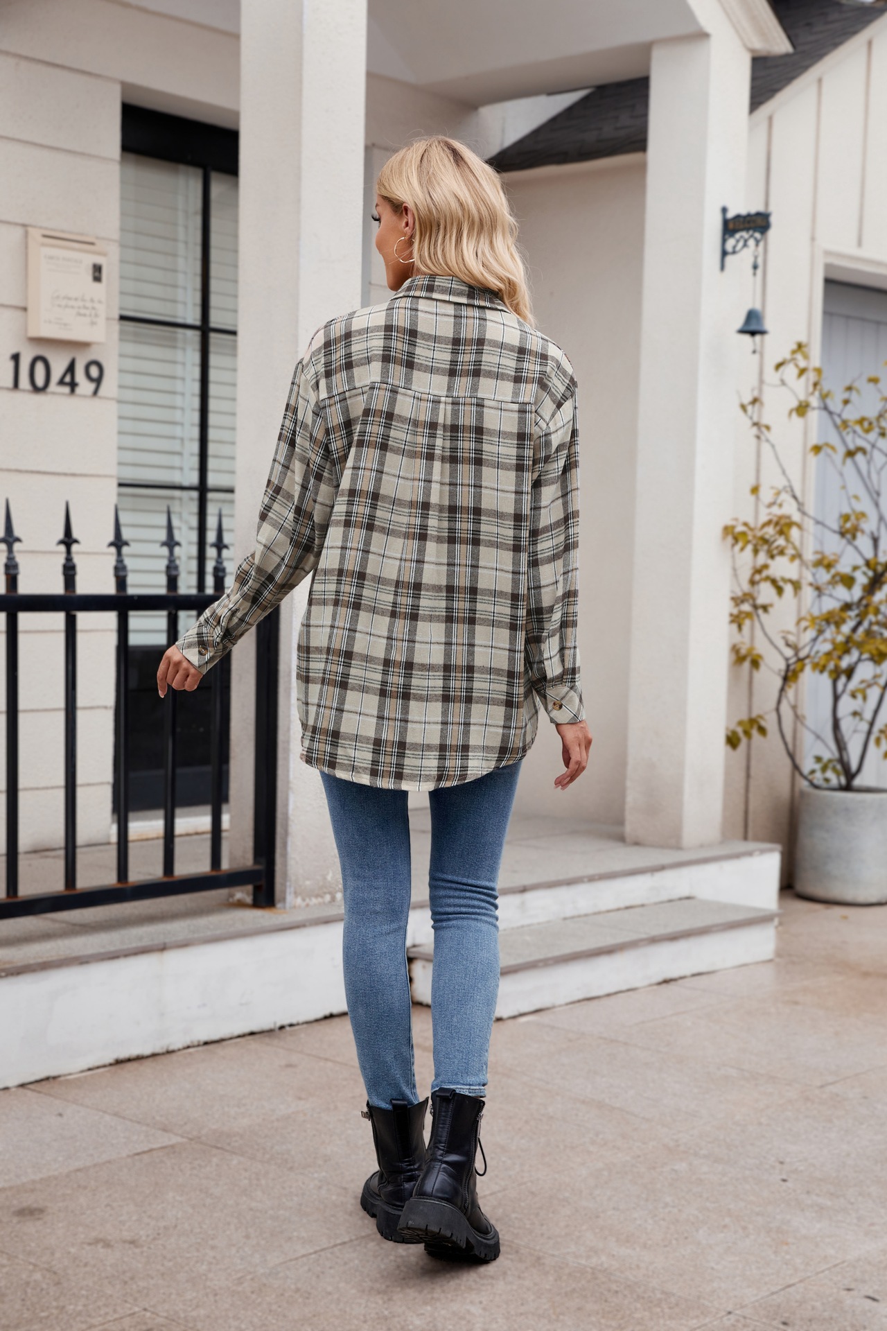 Camicia a quadri donna stile casual autunno inverno_voghion.com