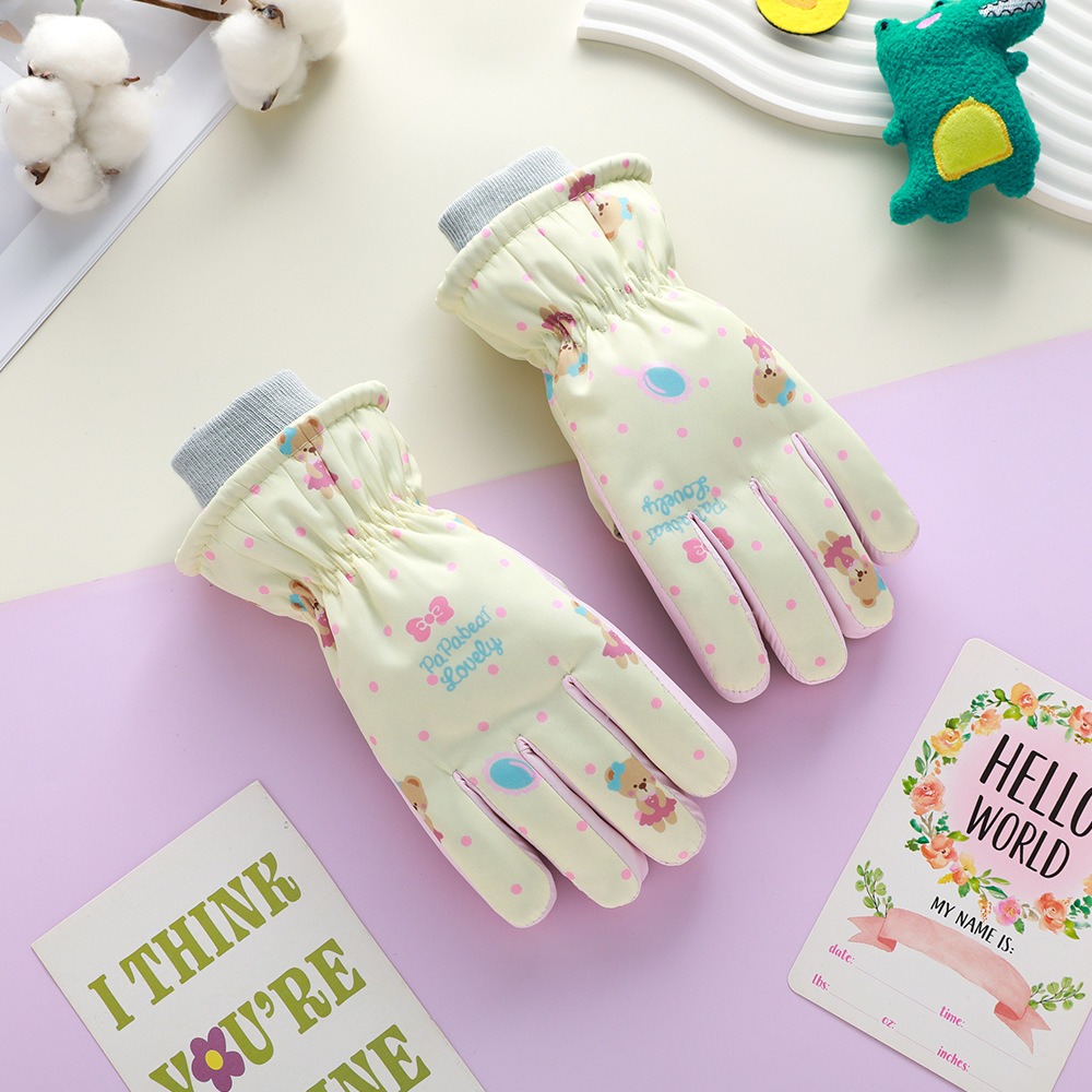 Guantes calientes para niños resistentes al frío en invierno, guantes de esquí al aire libre a prueba de viento, ciclismo a prueba de agua para niños y niñas