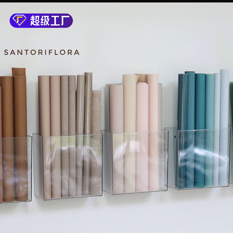 喜裕 包花材料收纳桶加厚方形透明养花桶花店墙壁装饰摆货养花桶