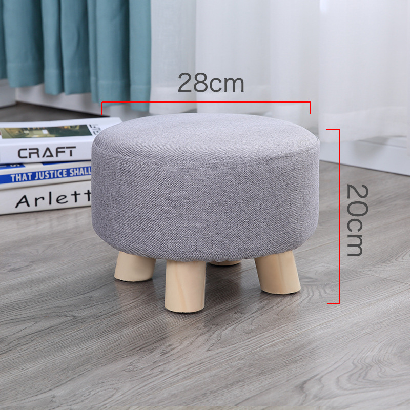Taburete pequeño Internet celebridad hogar tela taburete bajo sala de estar creativa sofá taburete lindo taburete redondo zapatos Cambio de heces perezoso banco pequeño