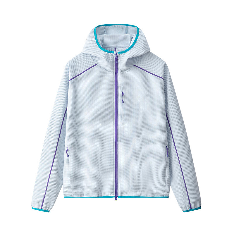 Autumn and winter casual outdoor sports hiking color-block hooded waffle jacket, unisex, lightweight and breathable sports cardigan Autumn and winter casual outdoor sports hiking color-block hooded waffle jacket, unisex, lightweight and breathable sports cardigan