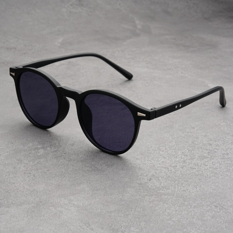 韓国版超軽量サングラス丸枠紫外線防止サングラスレトロなファッション個性日韓系丸枠近視メガネ