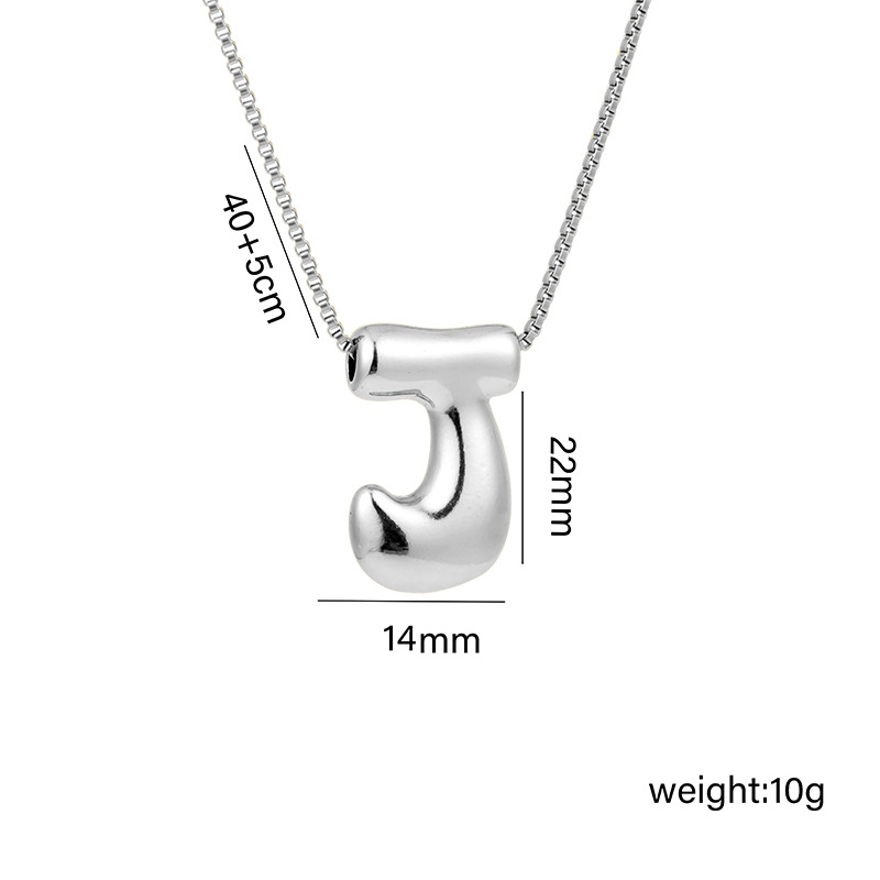 12g Weight Vacuum Plating Gold Plating Process White Gold Plated Plating Material Copper Pendant Material Pendant Necklace Classification Copper Chain Material 1 Piece Quantity Daily Occasion Copper Material Letter Pattern Women's Gender Plating Design Basic Style Copper White Gold Plated Basic Plating Letter Pendant Necklace 10