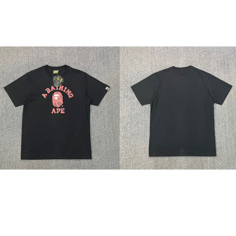 APE Ape トレンドブランド 外国貿易 ヘビーウェイト ピュアコットン ラウンドプリント 男女同型 ゆったり プレミアム 半袖 Tシャツ 25SS|undefined