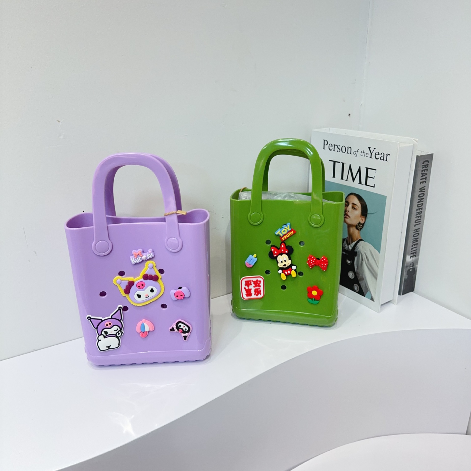 Jelly Bag 2025 New Cross-border DIY Hole Bag, Cartoon Doll, Children's Bag, Beach Baby, Toiletries and Vegetable basket bag undefined