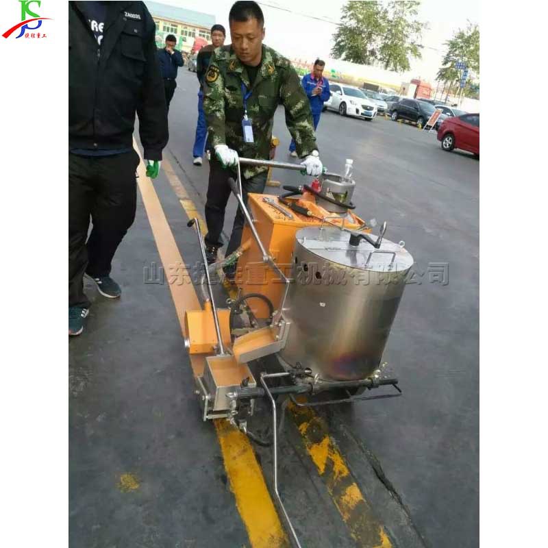 热熔划线一体机 手推式热熔釜标线机 不锈钢保温加热桶画线机