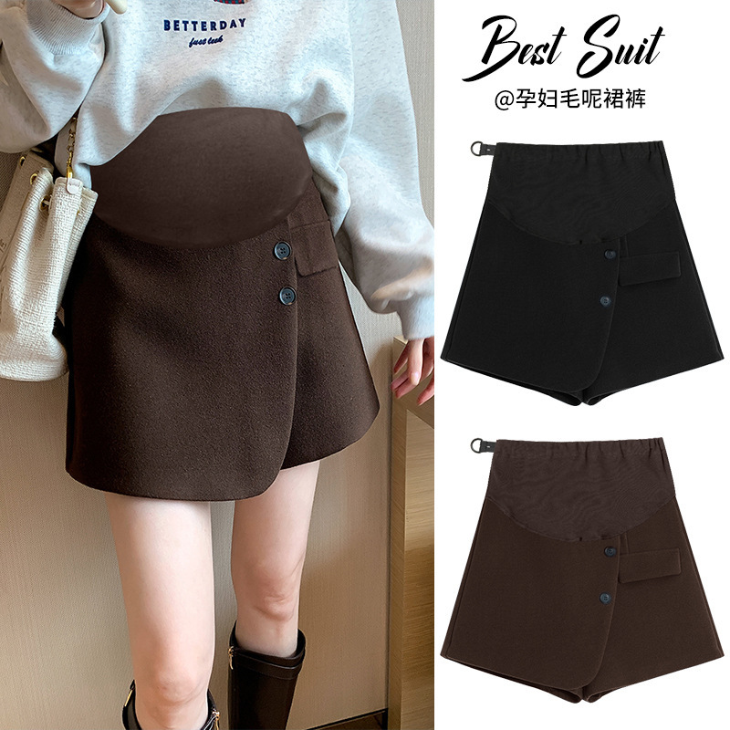 Tmall Quality Maternity Autumn and Winter Slimming Thickened Woolen A-Line Skirt with Belly Support Short Skirt Tmall Quality Maternity Autumn and Winter Slimming Thickened Woolen A-Line Skirt with Belly Support Short Skirt