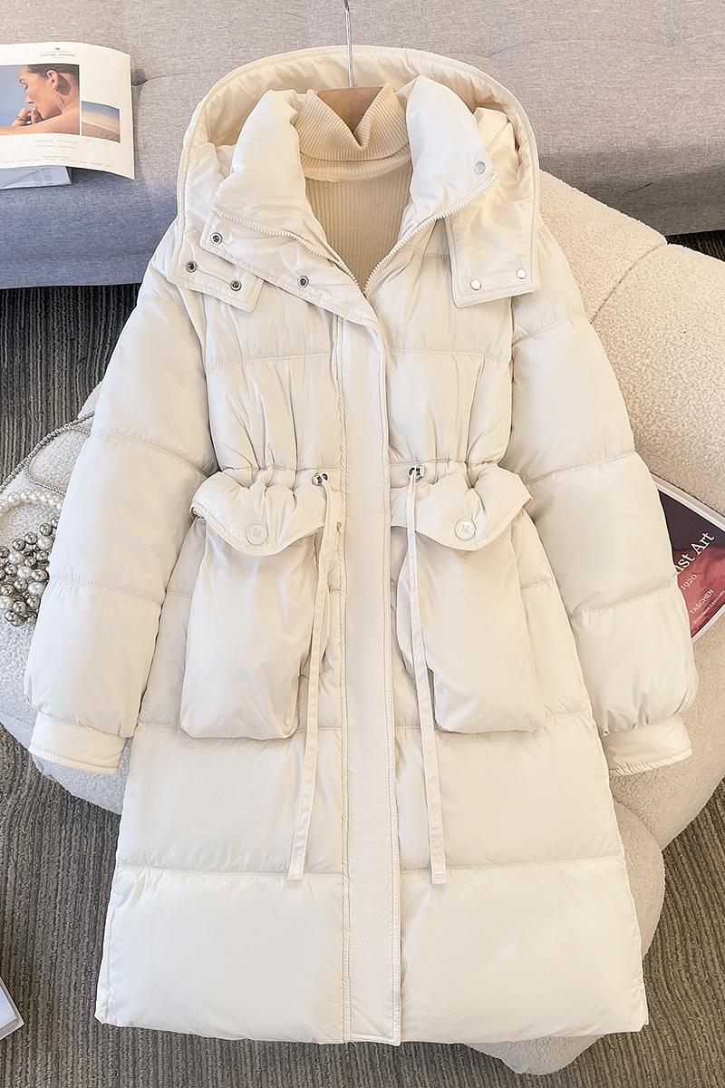 Europa y América ropa de algodón mujer 2025 invierno nuevo estilo de ropa de algodón coreana con capuchón grueso medio largo abrigo de pan suelto al por mayor image 10