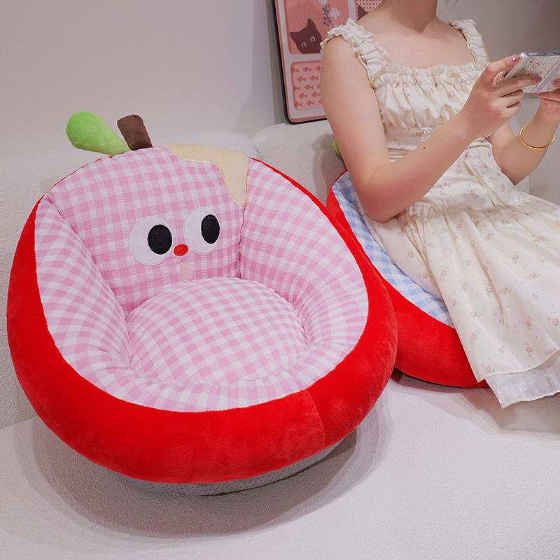 Cojín de manzana encantador de dibujos animados, cojín de sofá, cojín de sofá, dormitorio, sala de estar, cojín de tatami para niños