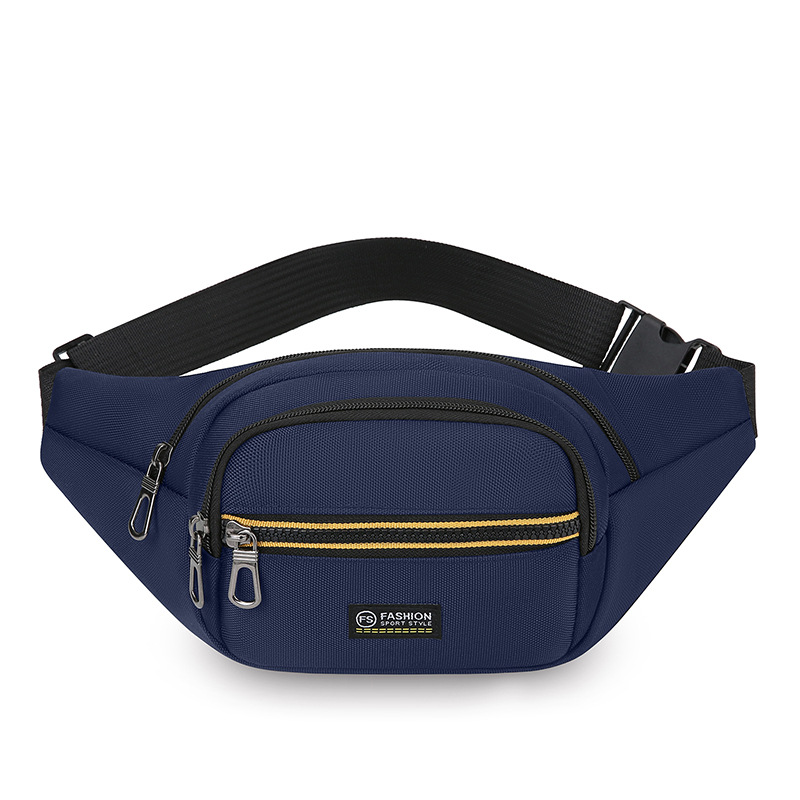 Riñonera de moda transfronteriza, bolso de pecho de tela Oxford impermeable personalizado para hombre, bolso de teléfono móvil de cambio portátil de varios compartimentos
