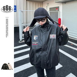 American Retro Double-sided Wearing Lambswool Coat Winter Cotton-padded Coat Men's and Women's Fur One fleece-lined Cotton Coat W237