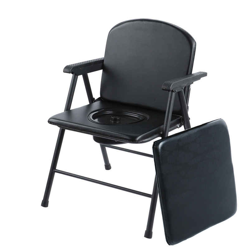 Folding toilet chair for seniors, maternity stool, household commode chair, portable toilet seat for disabled individuals and those who squat