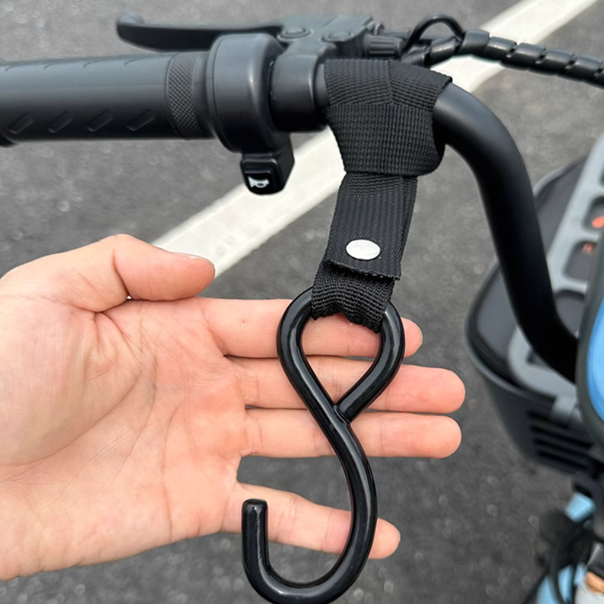 Gancho para coche eléctrico correa remache engrosamiento patrón americano correa perforada para llevar mosquetón bicicleta de carga