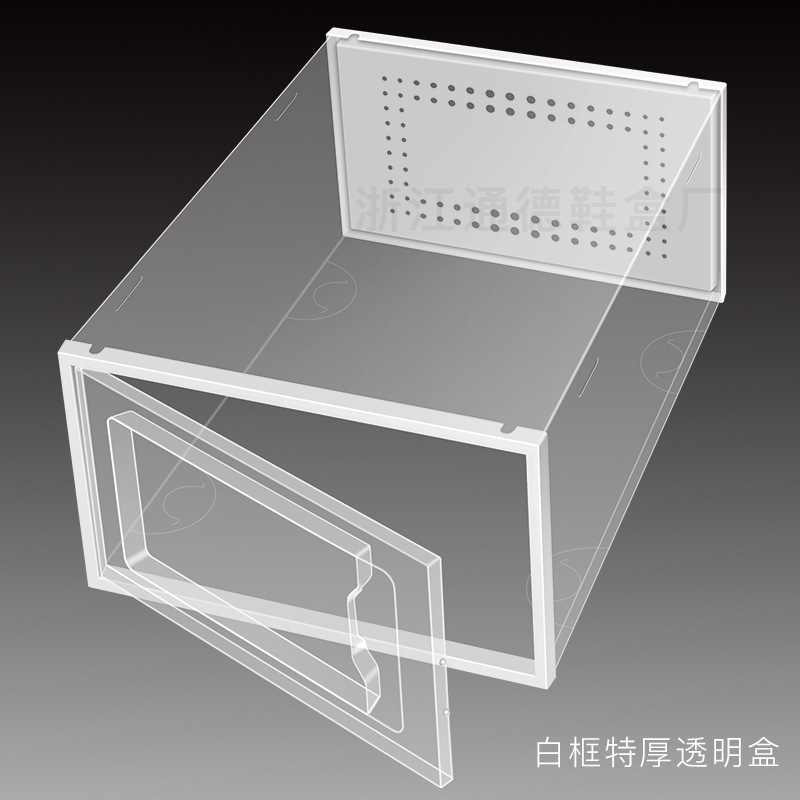 Caja de almacenamiento de zapatos transparente - Apertura lateral, gabinete para hogar, venta al por mayor, tamaño grande