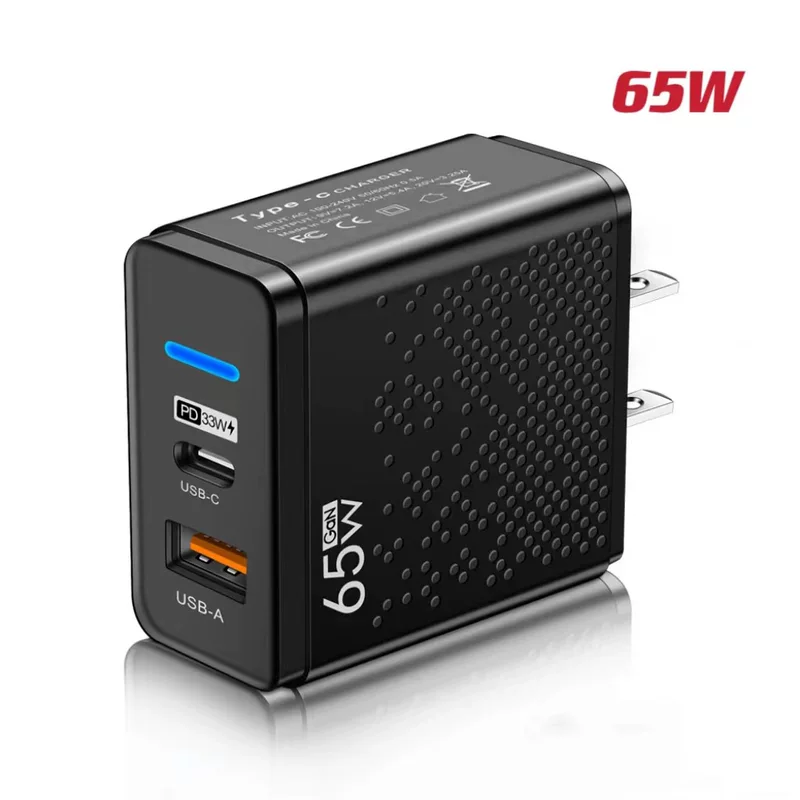 Нитридный адаптер GAN стандарт PD65W быстрая зарядка головка QC3.0 зарядное устройство США Европейский и британский стандарт компьютер ноутбук адаптер