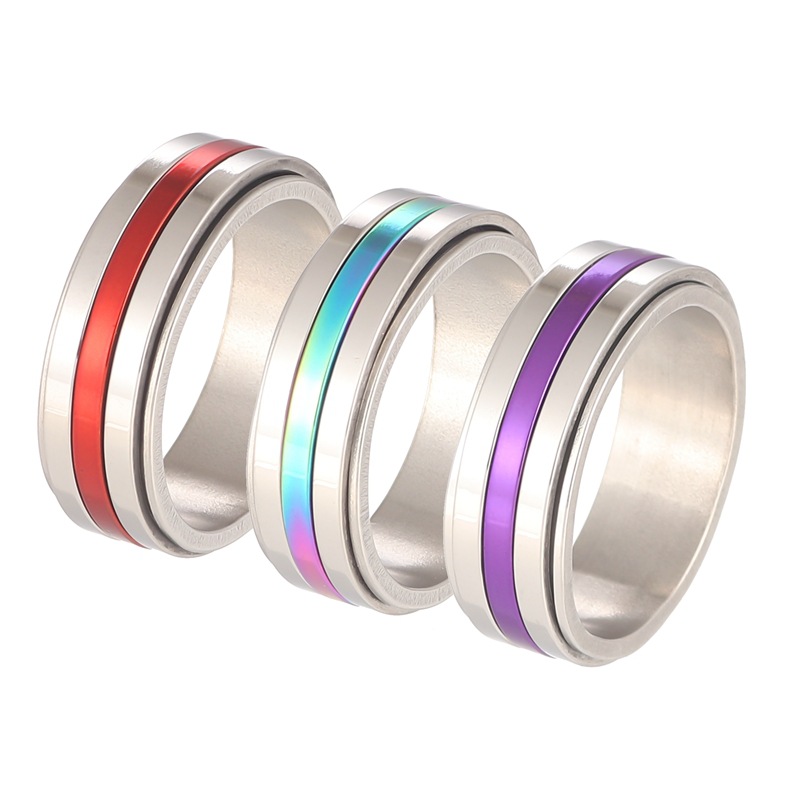 Rings Classification 1 Piece Quantity Vacation Classic Style Color Block Titanium Steel Plating Men's Rings Men Band Rings