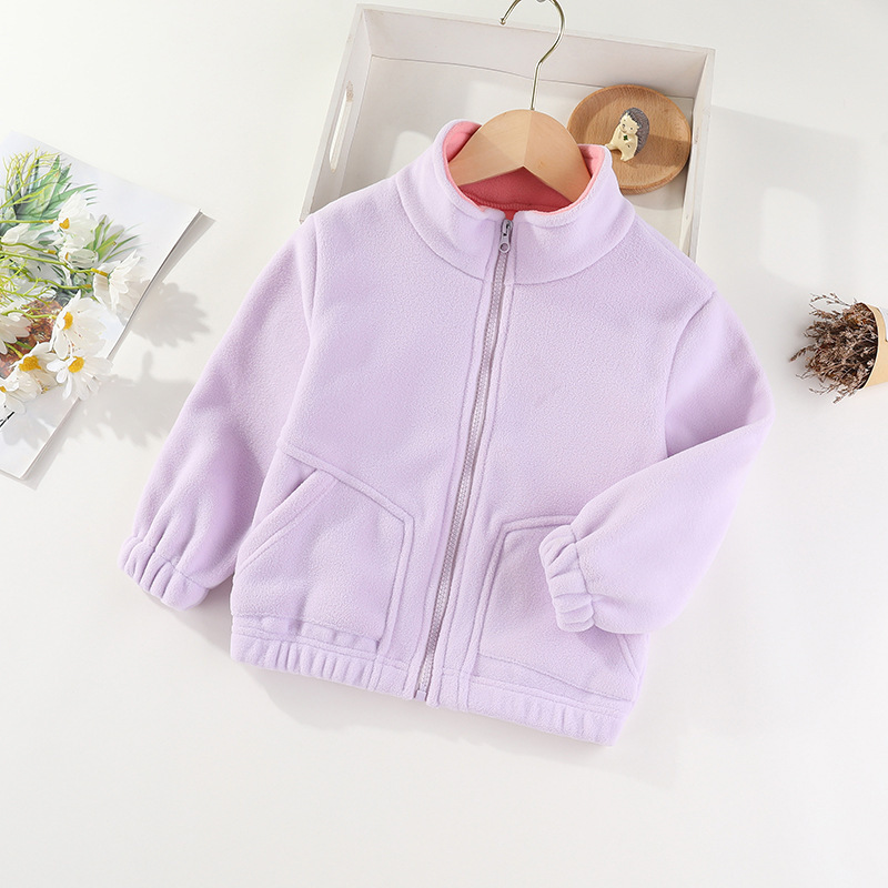 Abrigo para niños primavera y otoño niños y niñas polar Fleece Top nuevo invierno mediano y grande Niños bebé fleece engrosado suéter