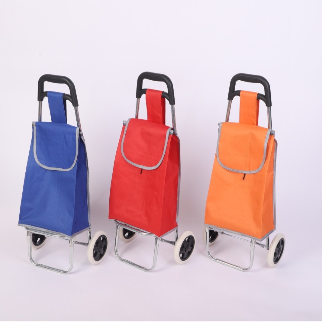 Shopping Cart New Model for Elderly Grocery Shopping, Portable Oxford Cloth Trolley with Printed Logo, Wholesale