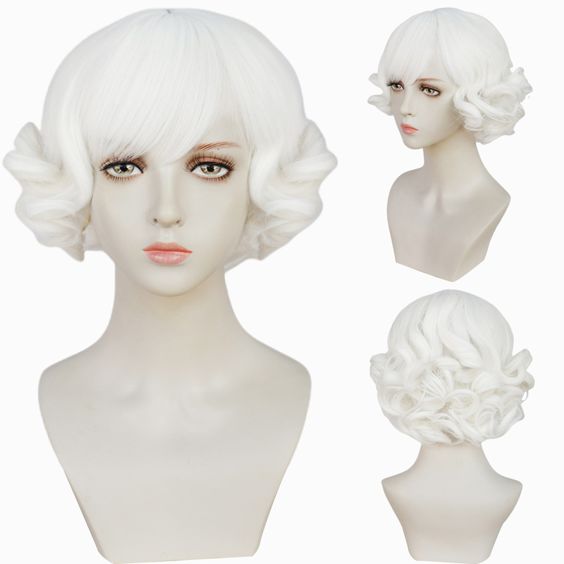 European and American wig women's short curly hair Marilyn Monroe with cos animation classical retro wig chemical fiber headgear