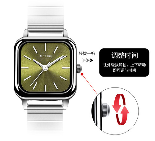 ins niche design women's fashion versatile watch female Korean version simple temperament student steel belt examination quartz watch