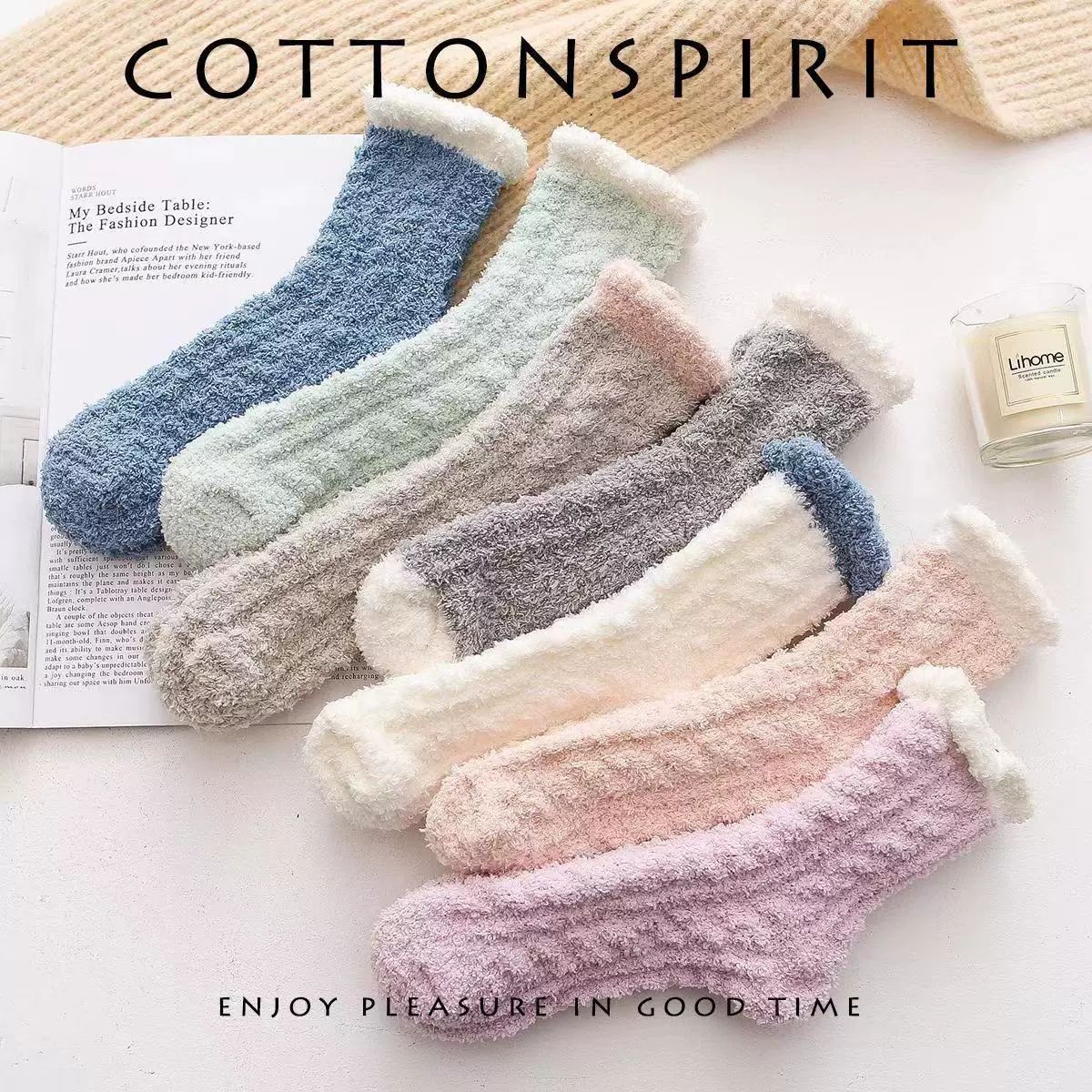 Носки из кораллового флиса, зимние утолщенные теплые домашние носки на флисовой подкладке, крутые носки до середины икры, полубархатные